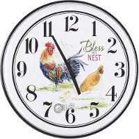Beliani Wanduhr Metall Bunt ø 48 cm Rund Hahn Landhaus Stil Küchenuhr