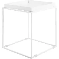 Beliani Beistelltisch Weiß 40 x 40 cm Metall Pulverbeschichtet Quadratisch Minimalistisch Modern