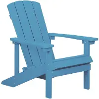 Beliani Gartenstuhl Türkis Kunstholz breite Armlehnen Muskoka Adirondack Stil Terrasse Outdoor
