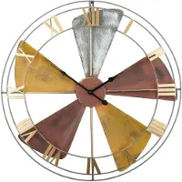 Beliani Bunte Wanduhr Silber mit Gold ø 60 cm im Metallic Look Rund Klassisch