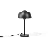 Beliani Tischlampe Schwarz Metall 44 cm runder Schirm Kabel mit Schalter Industrie Look