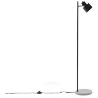 Beliani Stehlampe Schwarz Metall 149 cm Betonfuß verstellbarer Schirm Scheinwerfer-Look Kabel mit Schalter Industrie Design
