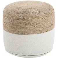 Beliani Pouffe aus Jute, weiß, DALAMA