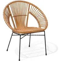 Beliani Rattanstuhl Natürlich Rattan/Metall für den Innenbereich Modern