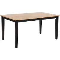 Beliani Esstisch Braun Schwarz 90 x 150 cm Gummibaumholz Lackiert Rechteckig Modern