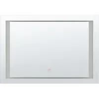 Beliani Badspiegel Silber 80 x 60 cm Kunststoff mit LED Beleuchtung Rechteckiger Modern
