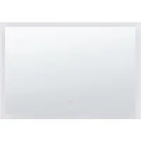 Beliani Badspiegel Silber / Transparent 80 x 60 cm mit LED Beleuchtung rechteckig Elegant Modern