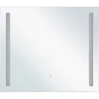 Beliani Badspiegel Transparent 60 x 70 cmmit Glas mit LED Beleuchtung Rechteckig Modern