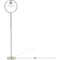 Beliani Stehlampe Gold Metall 165 cm Lampenschirm Glas Kreisform Kabel mit Schalter Retro Design