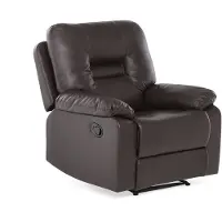Beliani Sessel Braun Kunstleder verstellbar Wohnzimmer Arbeitszimmer Retro Stil