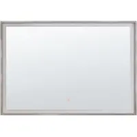 Beliani Badspiegel Silber 80 x 60 cm Kunststoff mit LED Beleuchtung rechteckig Elegant Modern