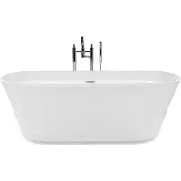 Beliani Badewanne Weiß 170 x 80 cm Oval Acryl Freistehend Minimalistisch Modern