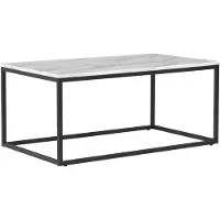 Beliani Couchtisch Beige / Schwarz 60 x 100 cm Marmor Optik Rechteckig Modern