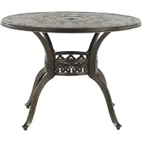 Beliani Gartentisch Dunkelbraun Aluminium Rund Retro-Optik Bistro Gartenmöbel