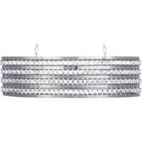 Beliani Hängeleuchte Silber Metall 2-flammig ovaler Schirm mit Kristallen aus Acrylglas Moderner Glamouröser Stil für Wohn- Schlaf- und Esszimmer