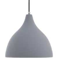 Beliani Hängelampe Hellgrau Pastell Gips mit Schwarzem Kabel Runder Schirm Glockenform Industrie-Design Schlafzimmer Esszimmer Kinderzimmer Beleuchtung
