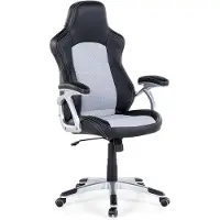 Beliani Bürostuhl Schwarz/Grau Kunstleder/Nylon Bequem Praktisch Modern
