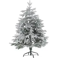 Beliani Weihnachtsbaum 120 cm Weiß Schneebedeckt mit Kunstschnee und Ständer Weihnachtszeit/ Weihnachten/ Wohnzimmer Modern