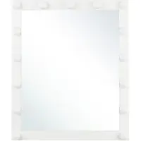 Beliani Badspiegel Weiß 50 x 60 cm Eisen mit LED Beleuchtung Rechteckig Modern