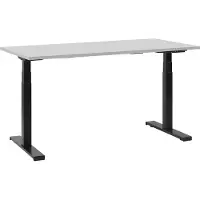 Beliani Schreibtisch Grau und Schwarz 130 x 72 cm elektrisch höhenverstellbar Rechteckig Modern