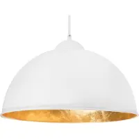 Beliani Hängeleuchte Weiß und Gold Metall Halbkugel Industrie Look für Wohn- Schlaf- und Esszimmer