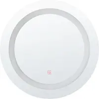 Beliani Badspiegel Silber ø 58 cm Kunststoff LED Beleuchtung mit Touch Sensor Schalter Rund Modern
