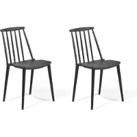 Beliani Esszimmerstuhl 2er Set Schwarz Kunststoff Modern Minimalismus