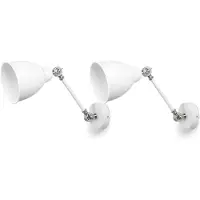 Beliani Wandleuchte Weiß Metall 2er Set mit Schwenkarm verstellbar Glockenförmig Modernes Design