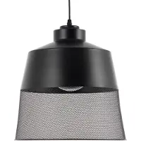 Beliani Hängeleuchte Schwarz Metall mit Schirm in Glockenform und Netz-Optik Vintage Minimalistischer Stil