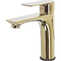 Beliani Wasserhahn Gold aus Messing Badezimmer/ Armaturen/ Badarmaturen Glänzender Klassischer Wasserhahn Modernes Design