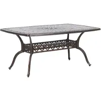 Beliani Gartentisch dunkelbraun Aluminium rechteckig Retro-Optik Bistro Garten