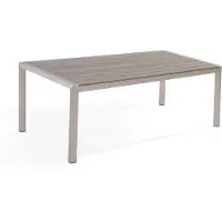 Beliani Gartentisch Grau Aluminium für 6 Personen 180 x 90 cm Modern Design
