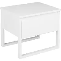 Beliani Nachttisch Weiß Kiefernholz 43 x 50 x 41 cm Modern Elegant Pratkisch Schlafzimmer