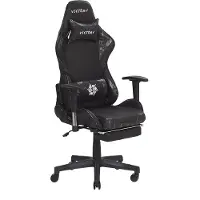 Beliani Bürostuhl Schwarz mit Militär-Muster Kunstleder höhenverstellbar mit Fußstützen Gaming Stuhl drehbar Modernes innovatives Design