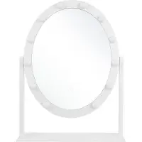 Beliani Badspiegel Weiß 50 x 60 cm Eisen mit LED Beleuchtung Oval Glamour Modern
