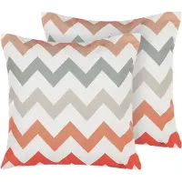 Beliani Gartenkissen 2er Set Bunt 45 x 45 cm aus Polyester mit geometrischem Muster Quadratisch Garten/ Balkon /Terrasse modernes Design