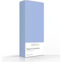 Romanette Topper Spannbettlaken Hellblau (Baumwolle)-180 x 200 cm