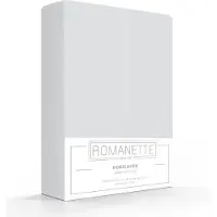 Romanette Hoeslaken Lichtgrijs (Katoen)-100 x 200 cm