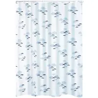 RIDDER Duschvorhang Textil Helgoland inkl. Ringe blau 180x200 cm