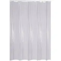 RIDDER Duschvorhang Folie Brillant ca. 180x200 cm, transparent, inkl. Ringe,