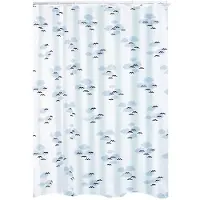 RIDDER Duschvorhang Textil Helgoland inkl. Ringe blau 120x200 cm