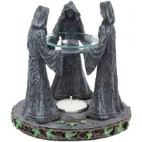 Nemesis Now Magischer Kreis Duftlampe 16cm Ölbrenner - Pagan Triple Moon -