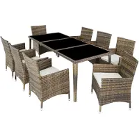 TecTake Aluminium Rattan Sitzgruppe Menorca wetterfest und UV-beständig