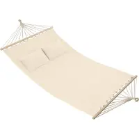 TecTake 2 Personen Hängematte Eden Birkenholz-Stangen Beige
