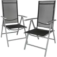 TecTake Klappbare Gartenstühle mit verstellbarer Lehne, Netzgewebe