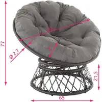 TecTake Rattansessel Gargano drehbar 92 x 80 x 80,5 cm