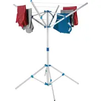 TecTake Mobile Wäschespinne aus Aluminium wetterfest 102 x 102 x 160 cm