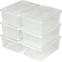 TecTake 24er-Set Schuhbox mit Deckel 33 x 23 x 12 cm