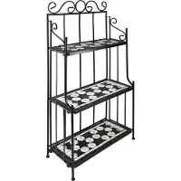 TecTake tectake- Metallregal 3 Fachböden schwarz/weiß - 402771