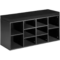 TecTake - Schuhschrank - Schwarz - Mit Sitzkissen